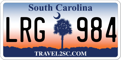 SC license plate LRG984
