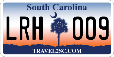 SC license plate LRH009