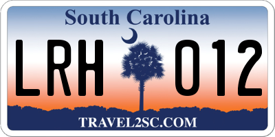 SC license plate LRH012