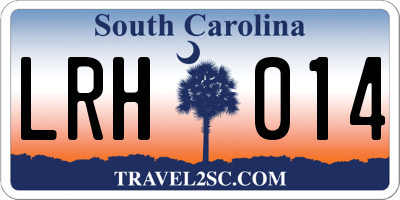 SC license plate LRH014