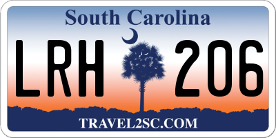 SC license plate LRH206