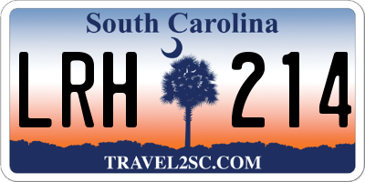 SC license plate LRH214