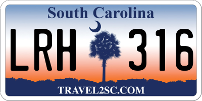 SC license plate LRH316