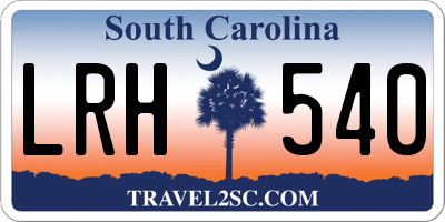 SC license plate LRH540