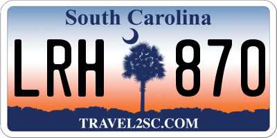 SC license plate LRH870
