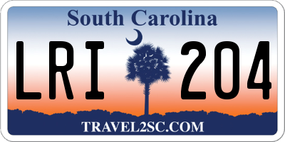 SC license plate LRI204