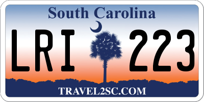 SC license plate LRI223