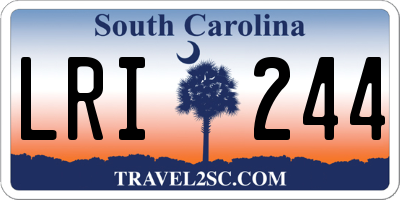 SC license plate LRI244