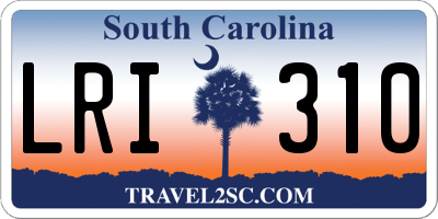 SC license plate LRI310