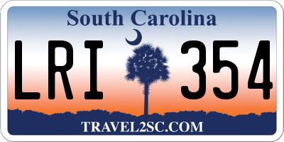 SC license plate LRI354