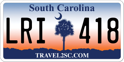SC license plate LRI418