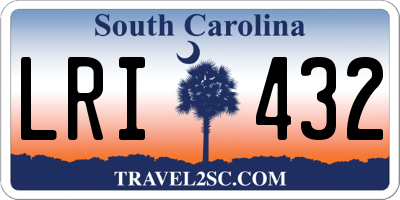 SC license plate LRI432
