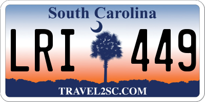 SC license plate LRI449