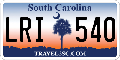 SC license plate LRI540