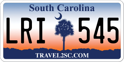 SC license plate LRI545