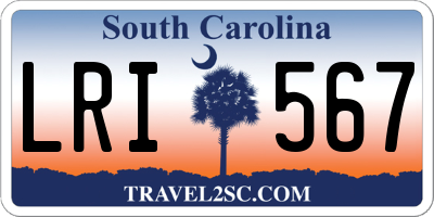 SC license plate LRI567