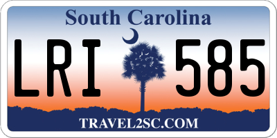 SC license plate LRI585