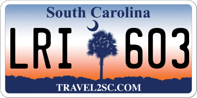 SC license plate LRI603