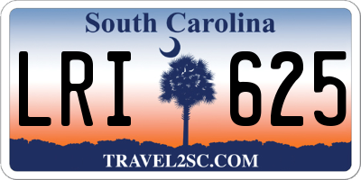 SC license plate LRI625