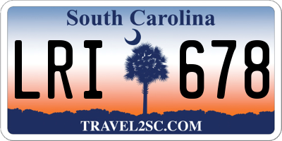 SC license plate LRI678