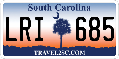 SC license plate LRI685