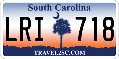 SC license plate LRI718