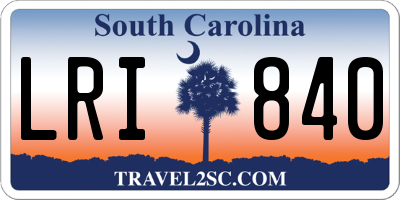 SC license plate LRI840