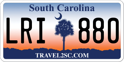 SC license plate LRI880