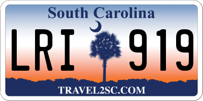 SC license plate LRI919