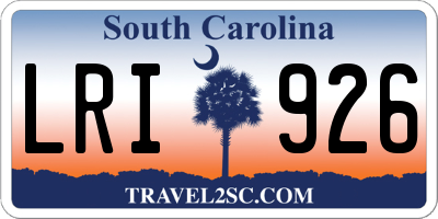SC license plate LRI926