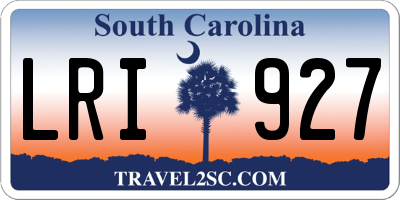 SC license plate LRI927