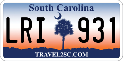 SC license plate LRI931