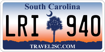 SC license plate LRI940