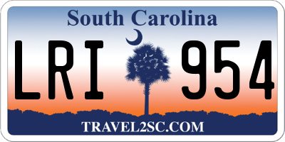 SC license plate LRI954