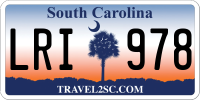 SC license plate LRI978