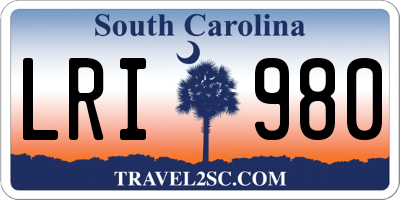 SC license plate LRI980