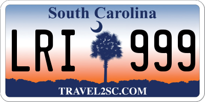 SC license plate LRI999