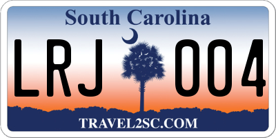 SC license plate LRJ004