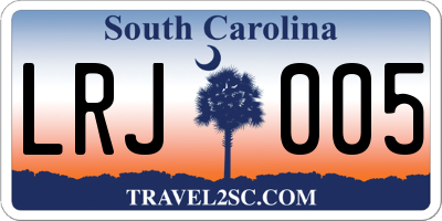 SC license plate LRJ005