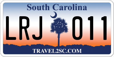 SC license plate LRJ011