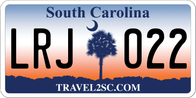 SC license plate LRJ022