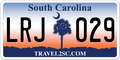 SC license plate LRJ029