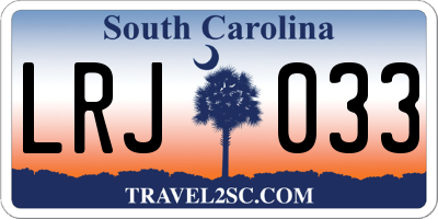 SC license plate LRJ033
