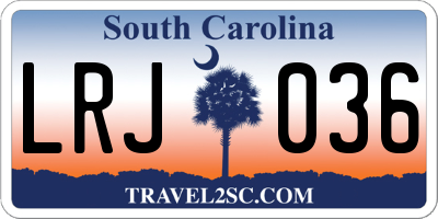 SC license plate LRJ036