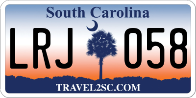 SC license plate LRJ058
