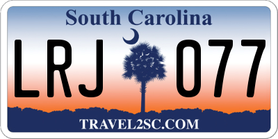SC license plate LRJ077