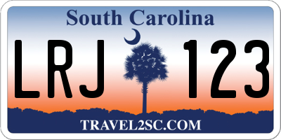 SC license plate LRJ123