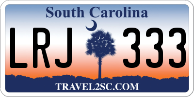 SC license plate LRJ333