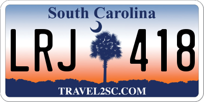SC license plate LRJ418