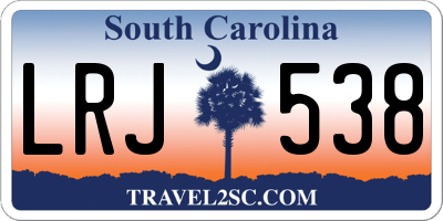 SC license plate LRJ538